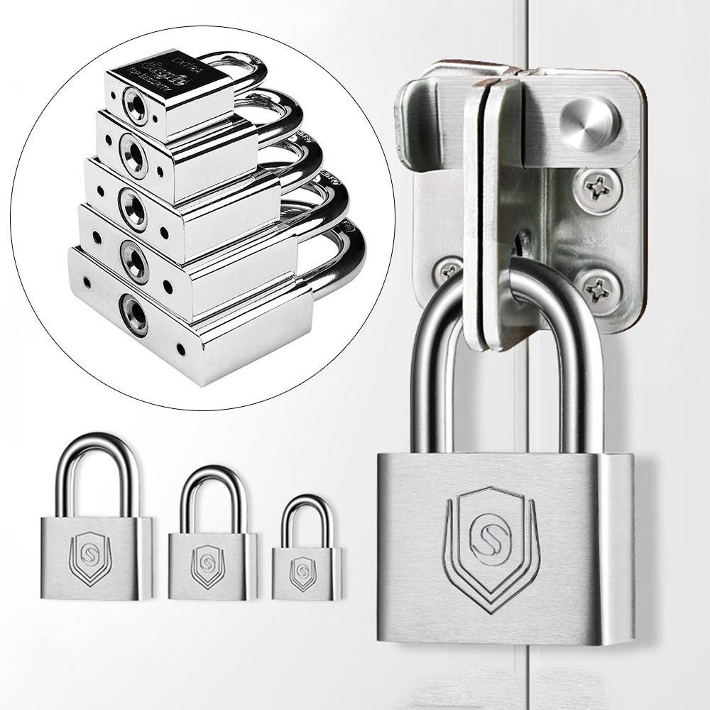 Hardened Lock Beam Drawer Cabinet Padlock Silver Dormitory Door Lock Backpack Zipper Lock  Home