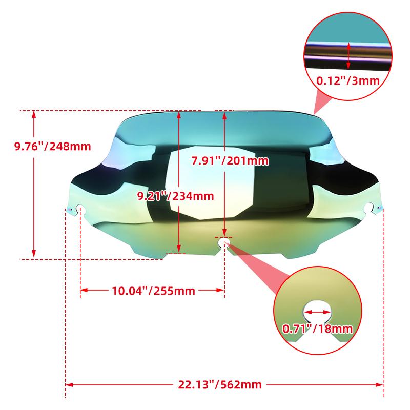 8 Inch Motorcycle Windscreen Windshield Iridium Wind Deflector Covers For Harley Touring Electra Street Glide CVO 1996-2013
