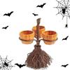 Reusable Pumpkin Tray Collapsible Halloween Candy Holder Durable Snack Service Rack  Broom