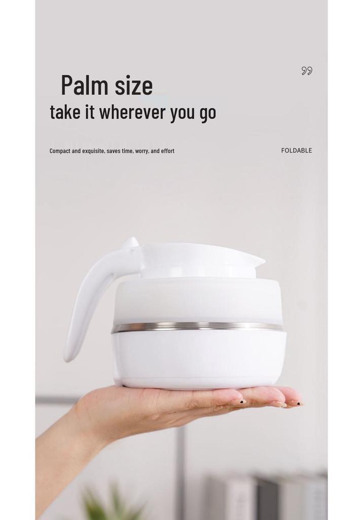 Compact Silicone Electric Travel Kettle - Collapsible and Portable Design