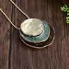 2Pcs/set Multilayer Pendant Jewelry Vintage Boho Jewelry Set Zinc Alloy Enamel Multilayer Round Pendant Necklace and Earrings Elegant Fashion