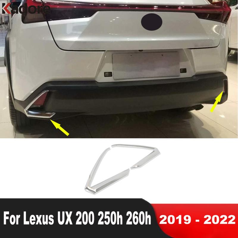 For Lexus UX200 UX250h UX260h     Chrome Car Rear Fog Light Lamp Cover Trim Tail Foglight Bezel Trims Accessorie