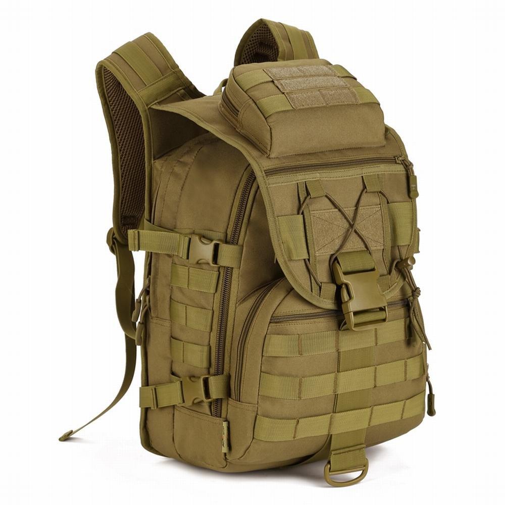 

40L All 6 Colors Camouflage Waterproof Earthquake Resistant Molle Compatible For Military Fans Tactical Rucksack Outdoor Backpack Military Bag Brown