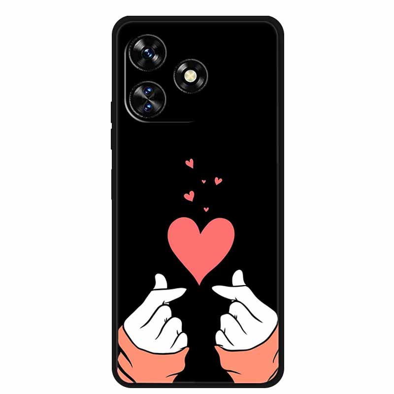 Funda For Oukitel C51 Case Cute Cartoon Cat Black Silicone Soft Phone Case For Oukitel C51 Back Cover Cases C 51 Coque 6.8" Capa