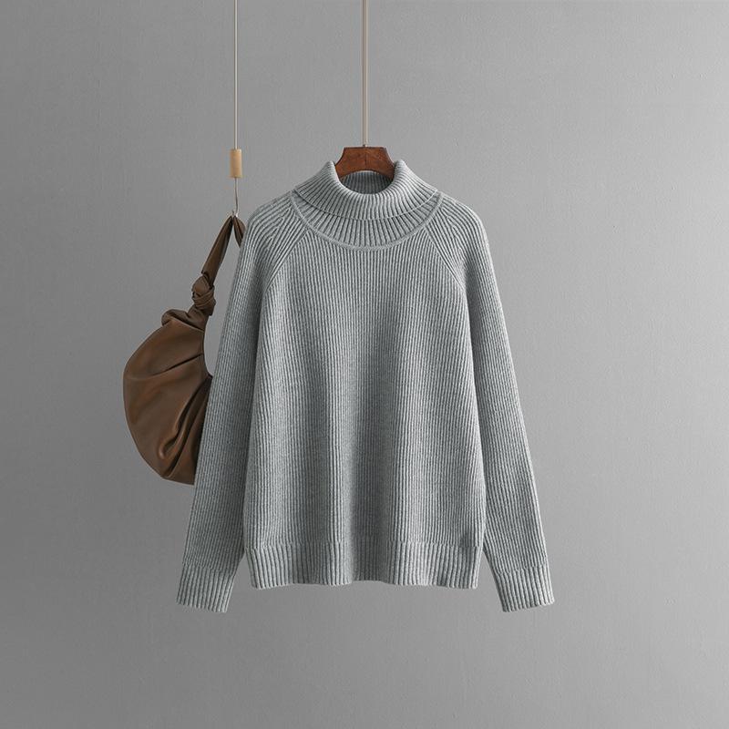 Women's Turtleneck Fuzzy Knit Pullover Sweaters Long Sleeve Oversized Casual Jumper Tops for Women Basic Fall Winter Solid Color Chunky Sweaters