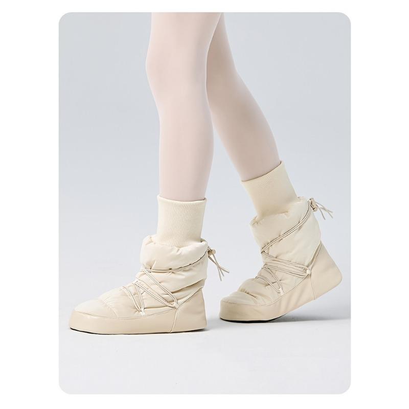 Voksne dansesko for trening Vintervarme Høye støvletter Fleecefôret Fortykkede Ytelsesdansesko Ballettsko