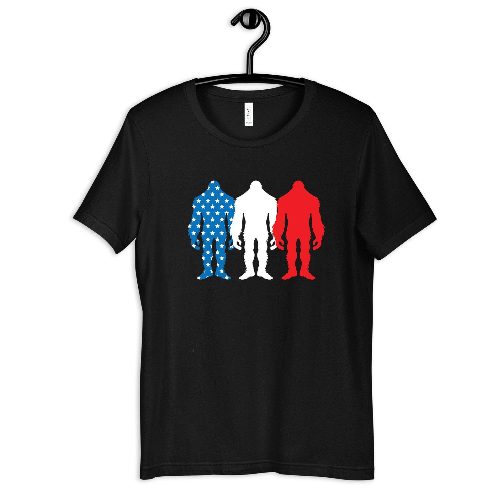 Bigfoot American Flag T-Shirt, T-shirt, Women s Tee, Kids Tee,T-shirt, T-shirt L