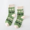 5/10 Pairs Women Double Layer Octagonal Flower Rabbit Wool Socks Autumn Winter Retro Coarse Knit Socks