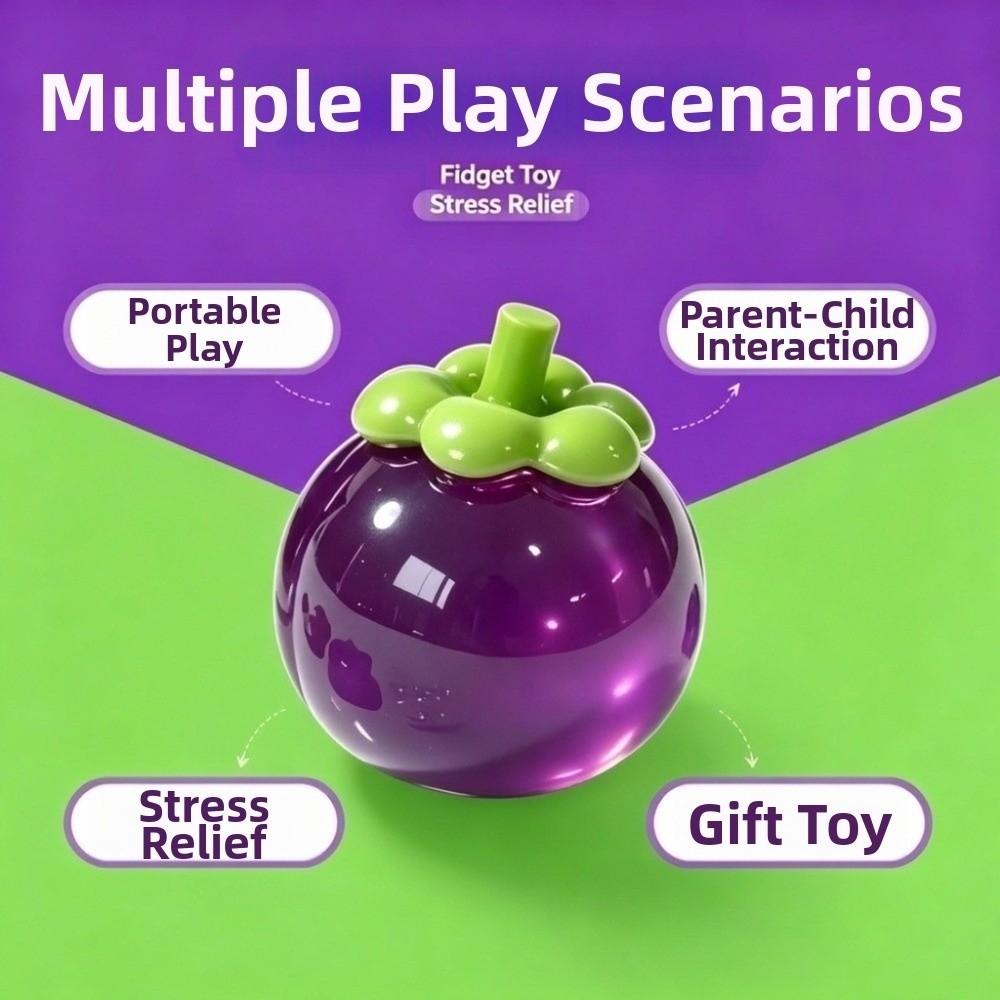 Super Soft Mangosteen Squeeze Toys Anxiety Relief Realistic Fruit Pinch  For Kids Adults