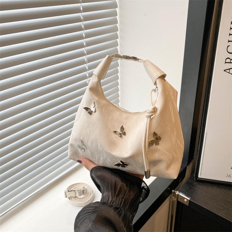 Korean Style Butterfly Clasp Faux Leather Shoulder Bag Commuter Crossbody Pouch CLE