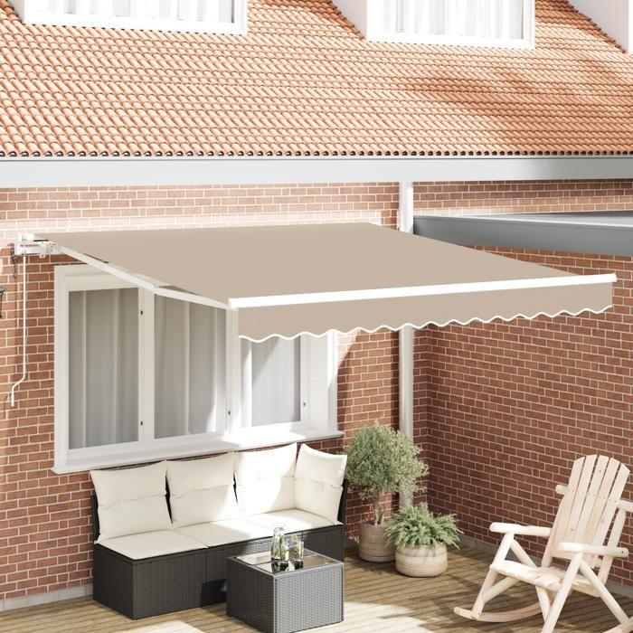 VidaXL Automatic Retractable Awning Beige 300x250 Cm 3330053