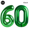 32 Inch Green Number Foil Balloons 0-9 Jungle Safari Theme Soccer Party Decor Kid Boy 1st Birthday Dinosaur Baby Shower Supplies