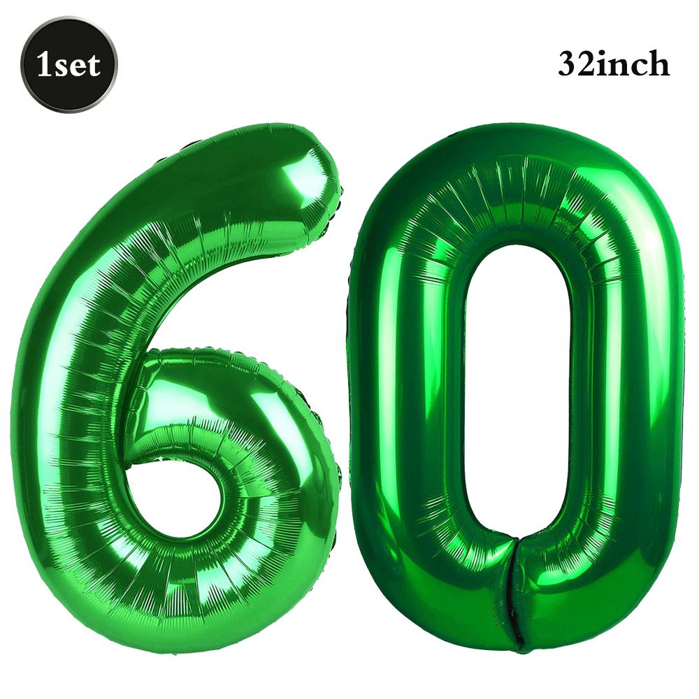 32 Inch Green Number Foil Balloons 0-9 Jungle Safari Theme Soccer Party Decor Kid Boy 1st Birthday Dinosaur Baby Shower Supplies