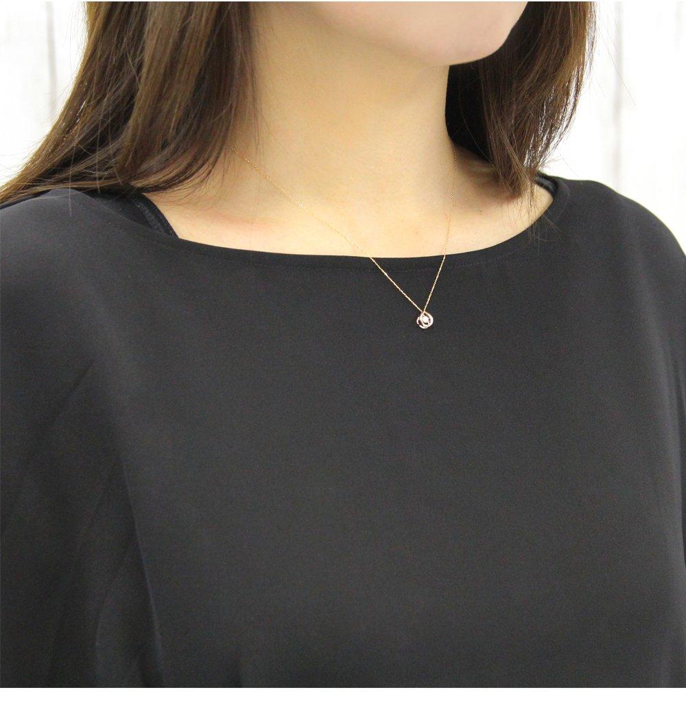 Precious Diamond and Pink Gold Dancing Stone Necklace for Women (18K)