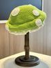 Korean Sweet And Cute Mushroom Beret Women Hand-Crocheted Polka Dot Lace Crochet Wool Hat Autumn Winter Warm Knitted Painter Hat