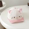 Children's Bow-tie Cat Soft Brimmed Hat With Brim - Sun Hat For Girls' Casual Wear