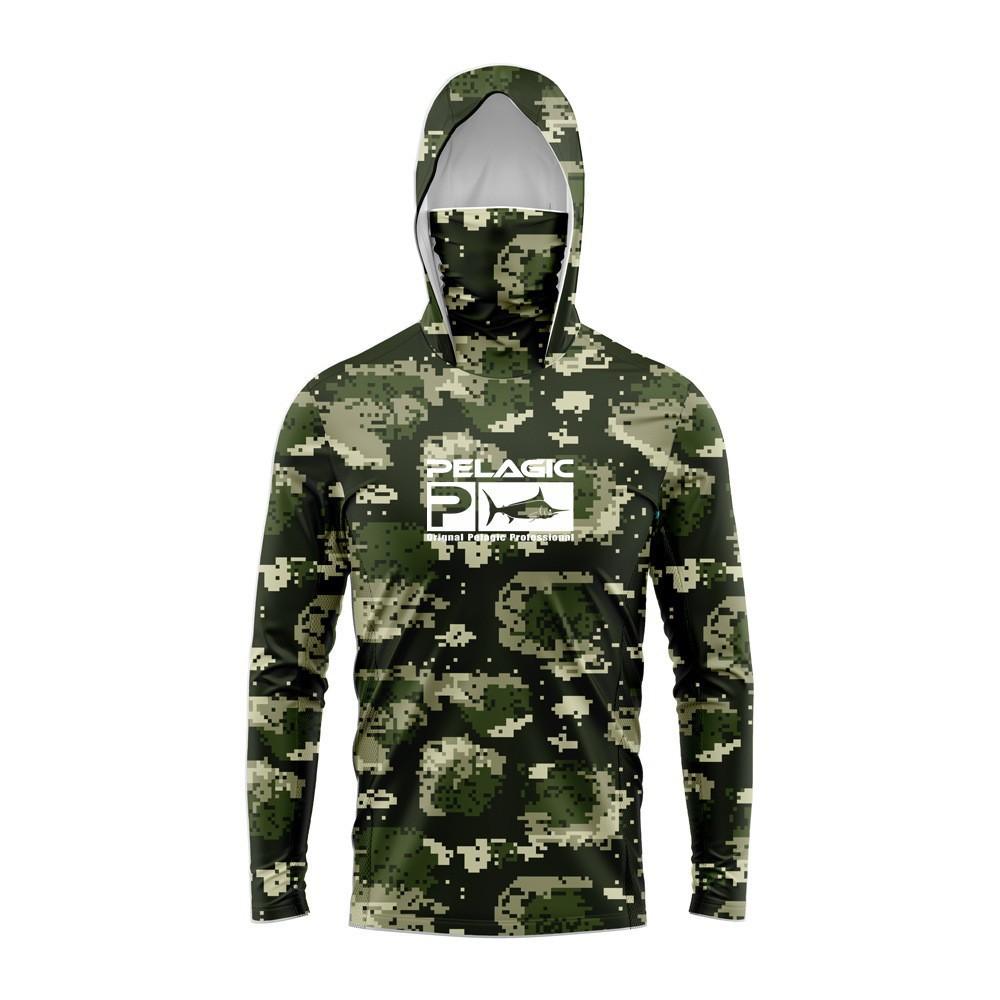 Pelagisches Angelanzug Sonnenschutzanzug Mit Kapuze Mit Maske Luya Camouflage Langarm Eis Seide Schnelltrocknend Meeresfischen