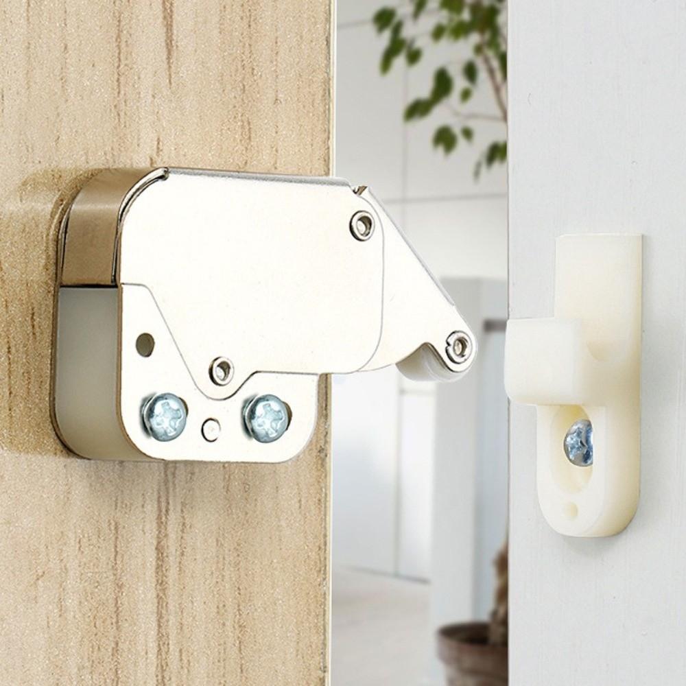 2pcs Flame Retardant Push To Open Lock ABS Material Spring Loaded Latch Cabinet Door Lock  Kitchen