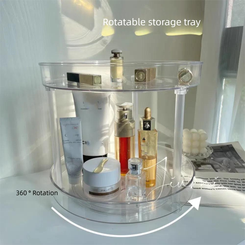 1/2/3-layer KitchenStorage Rack 360 Rotating Turntable Organizer Spice Seasoning Shelf Large-capacity Clear