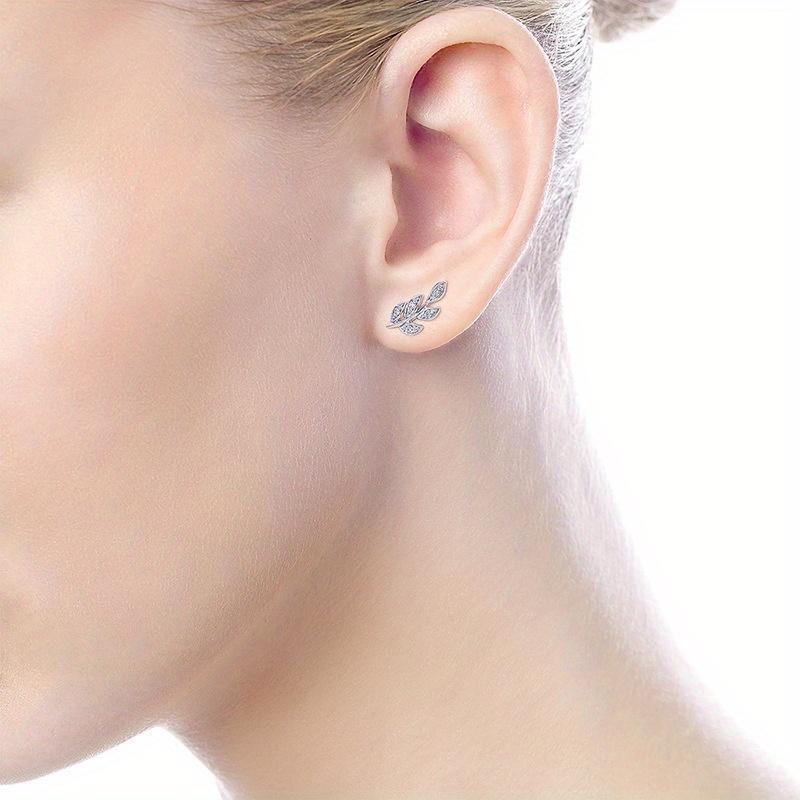 1Pc Synthetic Zircon Earrings, Olive Branch Small Fresh Earrings, Forest Series Super Fairy Earrings