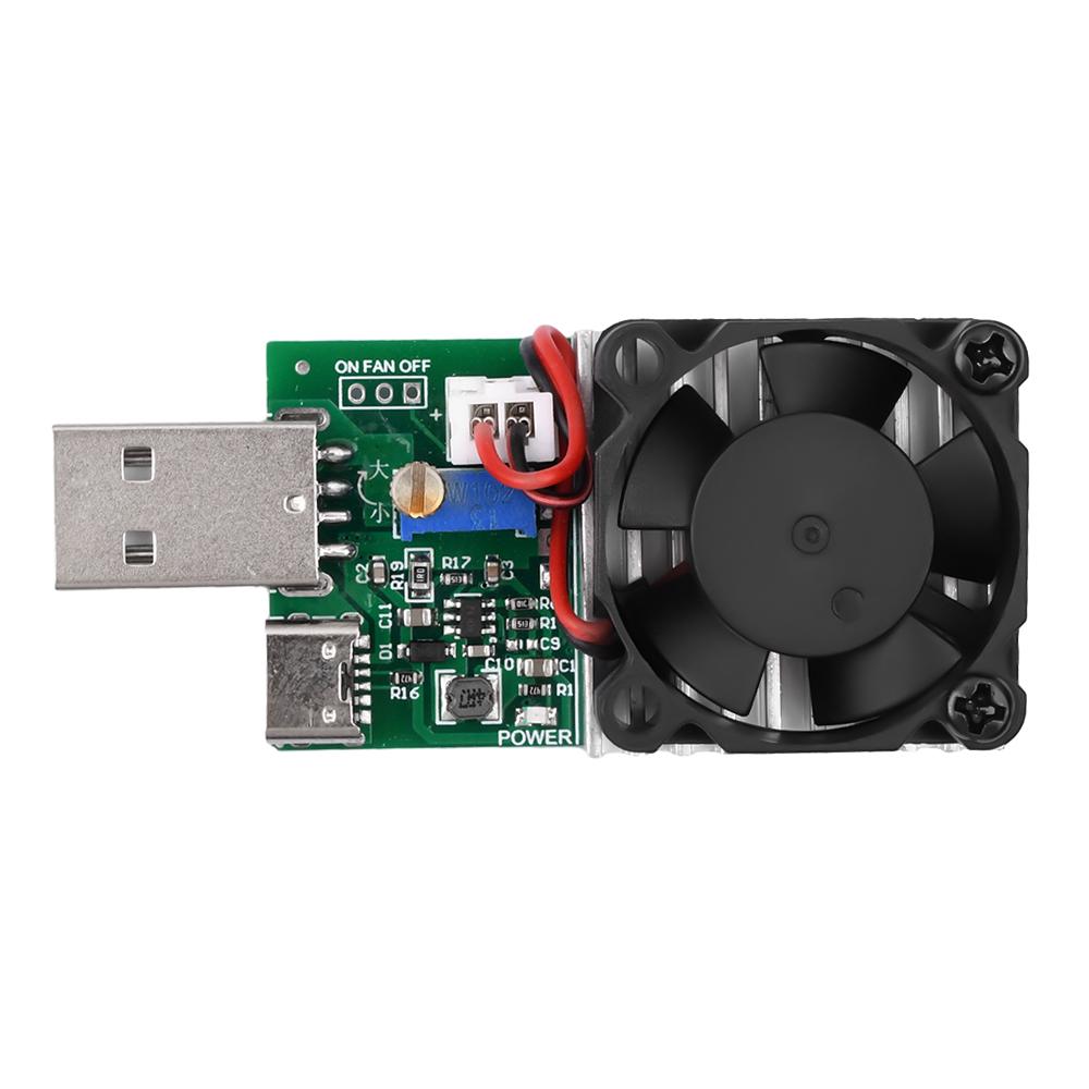 18W /22.5W Electronic Test Load Resistor USB Battery Discharge Capacity Tester with Fan Adjustable Current Module