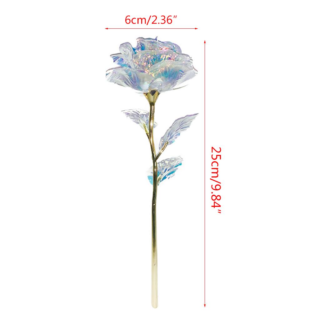 Gold Foil Artificial Colorful Rose Flower for Valentines Day Mothers Day Durable