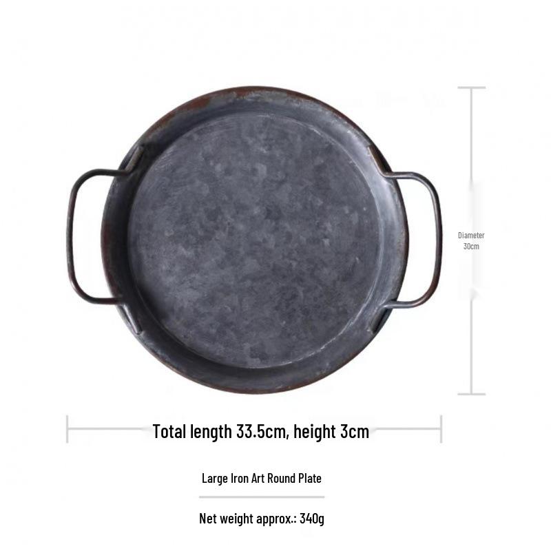 Bandeja de Bolo de Ferro Vintage Desgastado para Casamento e Decoração de Casa