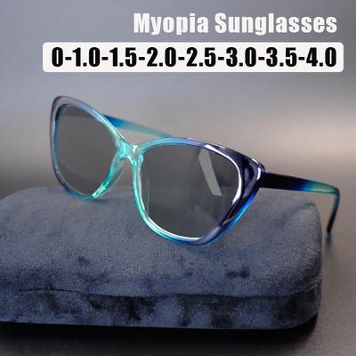 Retro Cat-Eye Small-Frame Myopia Glasses UV Protection Gradient-Tinted Frames Women INS Style Shades Eyewear Men Goggles