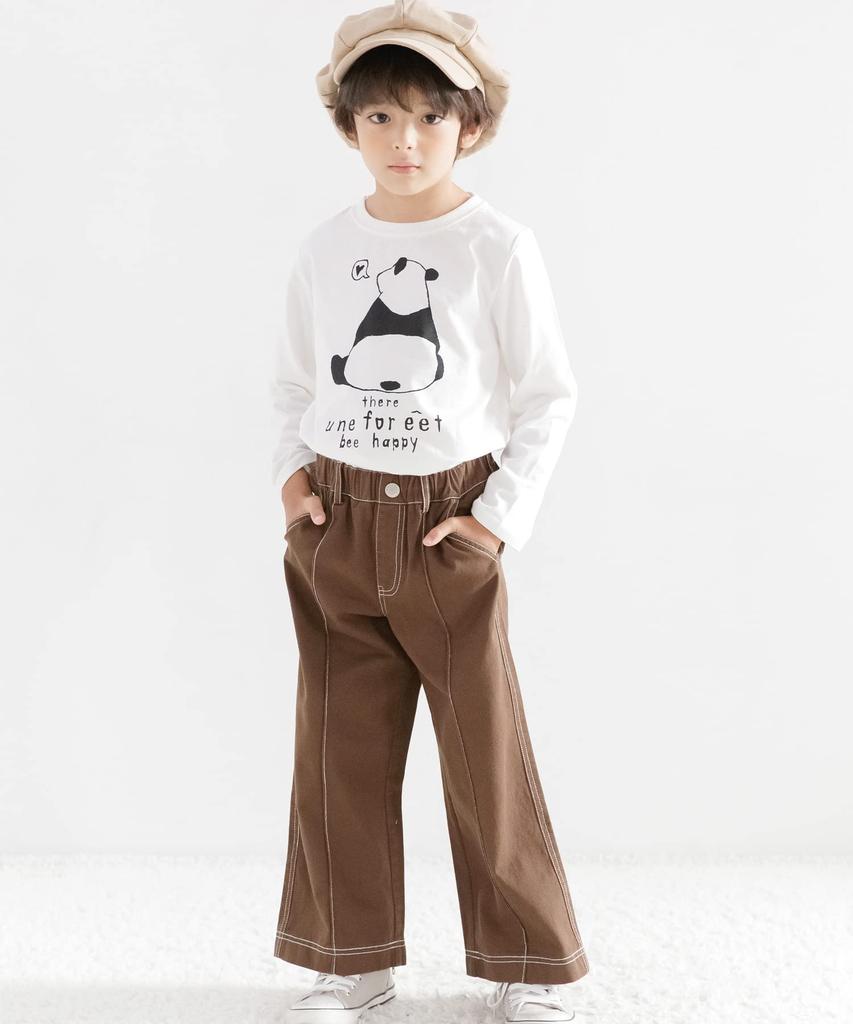 Bee Print Size Panda X White T-Shirt, Girls, Boys, Kids, Spring, Autumn, Winter, Taa05043, 140cm, 36. Style