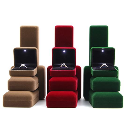 Portable Jewelry Storage Box with LED Light Ring Bracelet Necklace Organizer