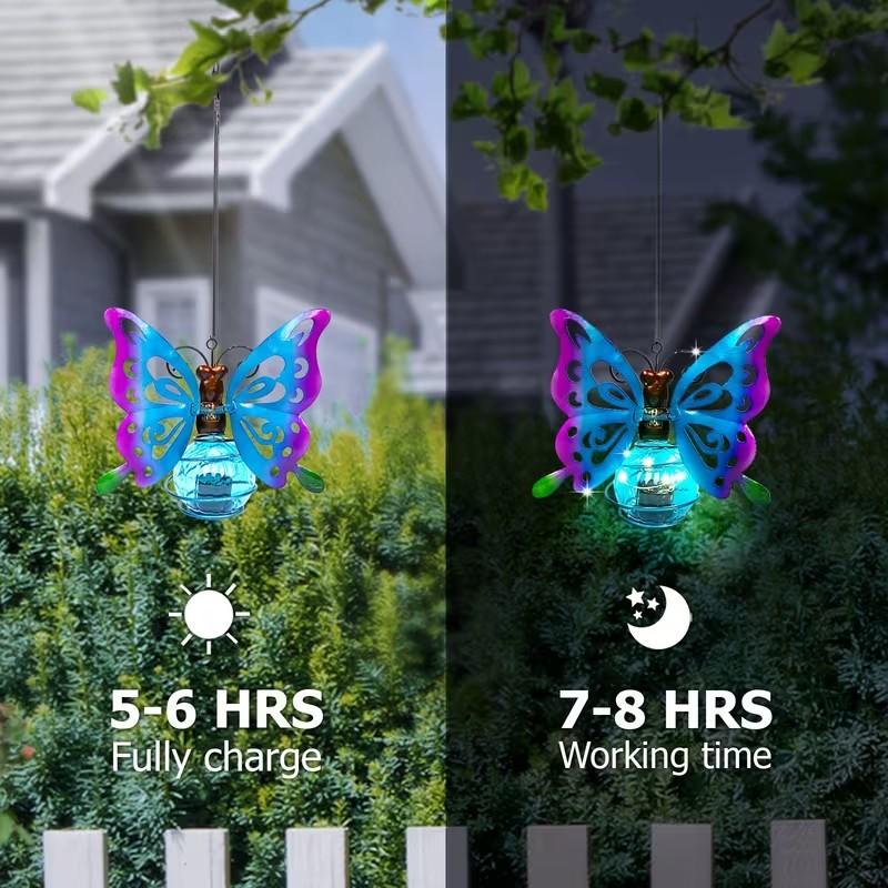 Hanging Solar Lights for Home Garden Decorative Lights Butterfly Pendant Lights Solar Lights for Lawns, Tree Branches, and Porches
