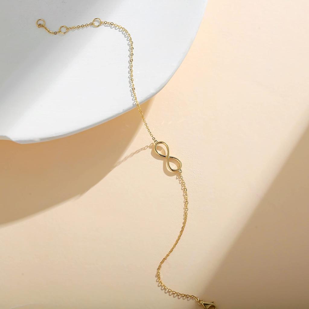 FANCIME K18 Yellow Gold Infinity Motif Infinity Popular Christmas Birthday Anniversary Present Gift Wrapping Included Women's