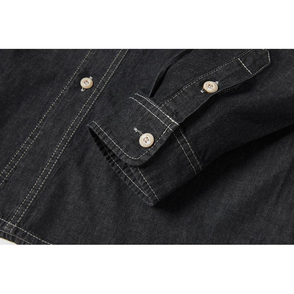 Men's Long-Sleeved Denim Shirt Casual Shirt Slim Fit Top