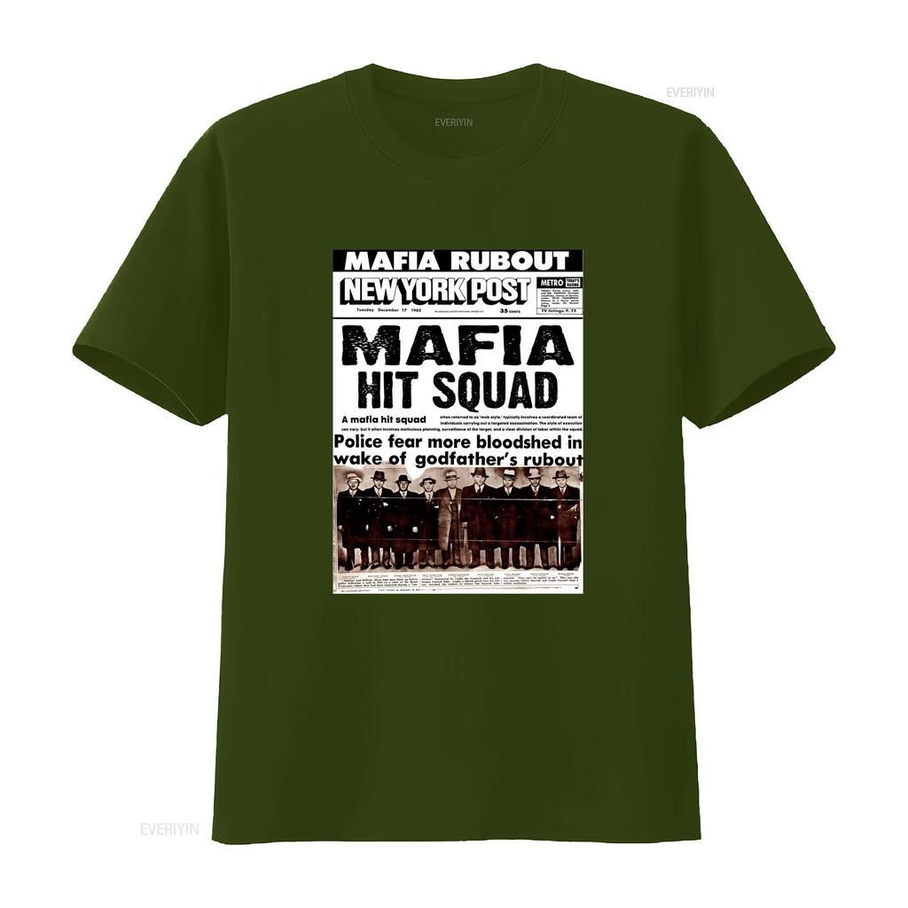 Gangster Mafia Hit Squad Tričko Městský Hip Hop Styl pro Mafie Nadšence vintage Vyprané Ležérní Streetwear Stylové Unisex Měkké