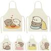Cute Cartoon Cat Print Apron Couple Apron Sleeveless Anti-fouling Apron for Women and Men Restaurant Chef Cooking Baking Bib