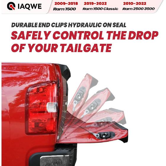 Truck Tailgate Assist Shock 43301 Compatible With 2009-2018 Dodge Ram 1500, 2010-2024 Dodge Ram 2500/3500, -2024 Dodge Ram 1500 Classic