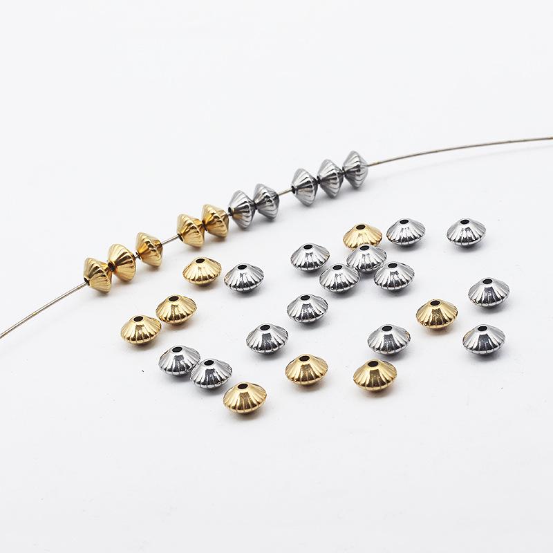 18K Gold Edelstahl Laserperlen: Geometrische Abstandshalter Perlen für DIY Schmuck