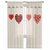 Valentine'S Day Hearts Watercolor Tulle Curtains for Living Room Sheer Curtain for Bedroom Kitchen Blinds Voile Curtains