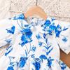 Girls' Fashionable Dress 2025 Summer Children's Sweet Floral Princess Dress