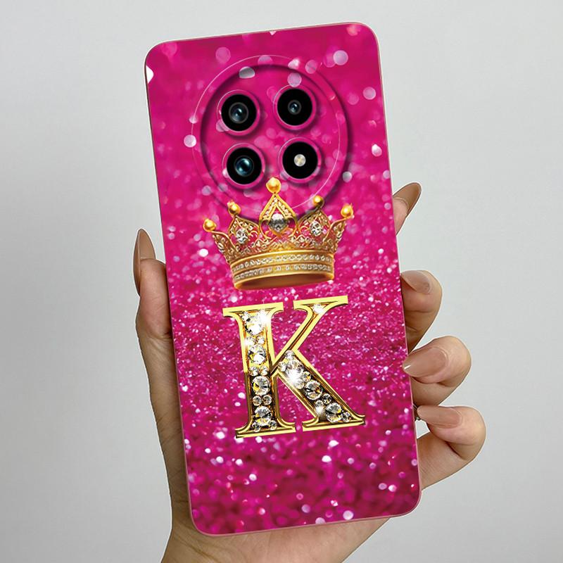 Liquid Silicone Crown Letter Phone Case For Realme 13 Pro Plus 13Pro 13ProPlus 5G Shockproof Camera Lens Protect Soft Back Cover
