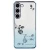 KADEM For Samsung Galaxy S23 TPU Case with Kickstand Flower Pattern Rhinestone Decor