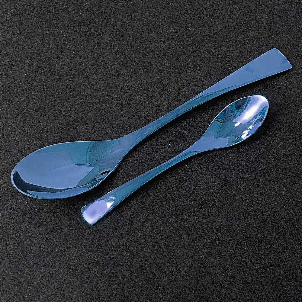 High Quality Blue Dinnerware Cutlery Set Mirror Flatware Set 18/10 Stainless Steel Western Steak Knife Family Kitchen Accessories