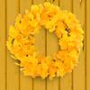 Elegant Thanksgiving Festive Door Decoration 15.75inch Artificial Ginkgo Biloba Leaf Christmas Wreath Fade Resistant