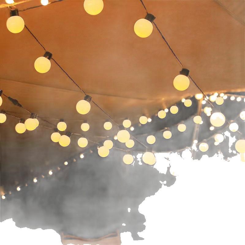 Solar LED Outdoor Camping Atmosphere Round Ball String Lights for Tents and Canopies