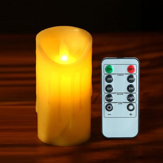 Waterproof Flameless Candles Battery Operated LED Candles with Remote Control Flickering Fake Pillar Candles for Wedding Halloween