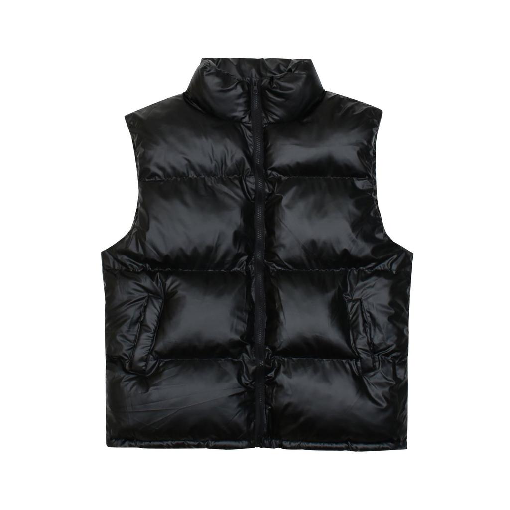 Apostrophe Comma Glossy Two-Way Padded Vest (Black)