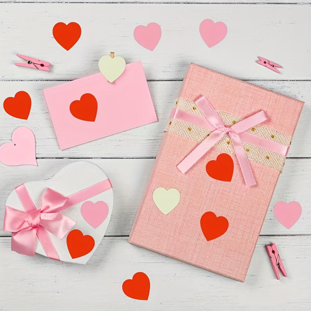 1000pcs/2rolls Heart Stickers,2.5cm/0.98in Wide,Pink+Red Self-Adhesive Labels for Office Tag,Gift Wrapping Seals,Valentine's Day