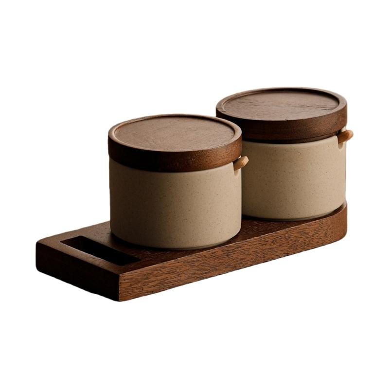 Multifunctional Ceramic Container for Condiments Like Oil and Vinegar Heat Resistant Materials