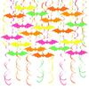 Fluorescent Halloween Bat Spirals Ornament Easy Hanging Party Supplies Recyclable Paper Materials Swirls Accessories