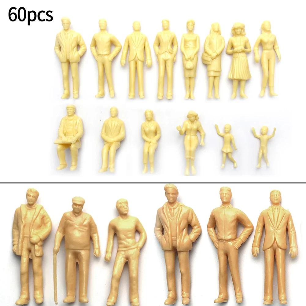 60buc 1:Figurine Model la Scară 87 Figurine din Plastic Pictate Nepictate Figurine H0 În Picioare Accesorii H0 Decorațiuni de Casă DIY Jucărie pentru Copii